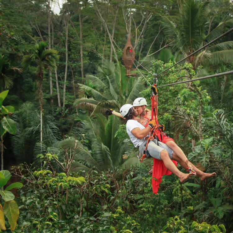 Zipline adventure over the jungle in Bali